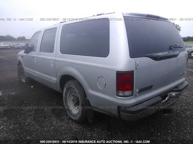 1FMNU40S0YEE51023 - 2000 FORD EXCURSION XLT SILVER photo 3