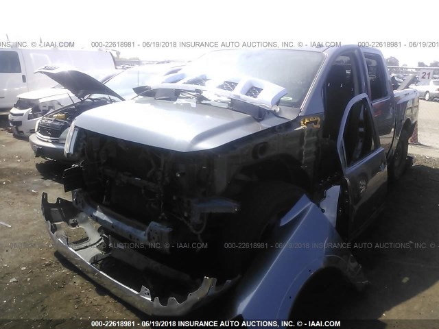 1N6AA0ED7FN500467 - 2015 NISSAN TITAN S/SV/SL/PRO-4X GRAY photo 2