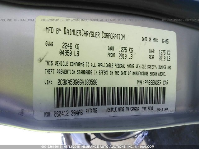 2C3KA53G06H183596 - 2006 CHRYSLER 300 TOURING ვერცხლისფერი ფოტო 9