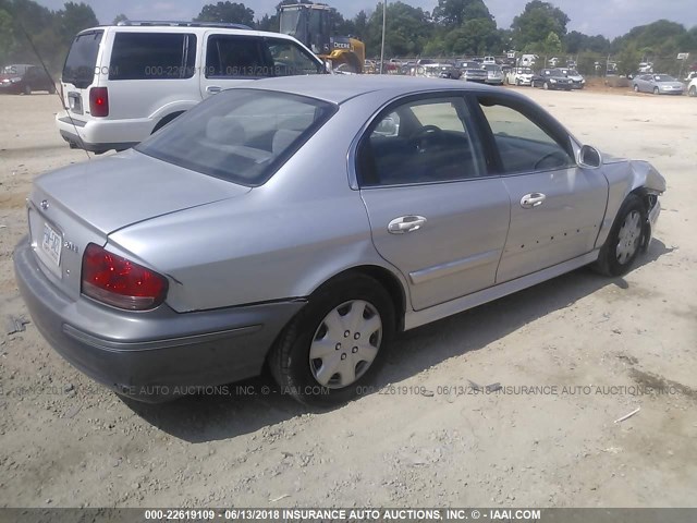 KMHWF25S54A027155 - 2004 HYUNDAI SONATA GL SILVER photo 4