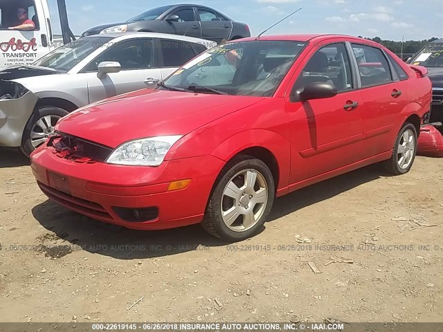 1FAHP34N37W346675 - 2007 FORD FOCUS ZX4/S/SE/SES RED photo 2