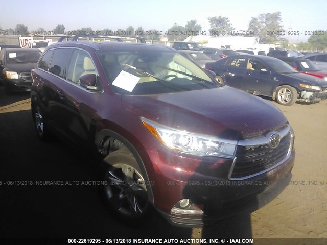 5TDDKRFH4FS135162 - 2015 TOYOTA HIGHLANDER LIMITED/LTD PLATINUM MAROON photo 1