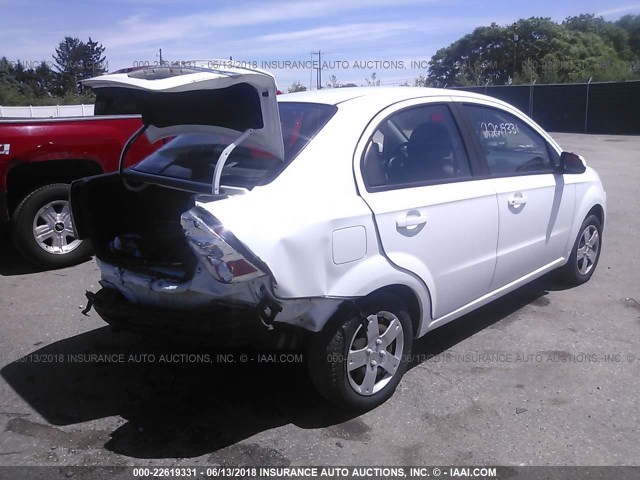 KL1TD5DE9BB258097 - 2011 CHEVROLET AVEO LS/LT WHITE photo 4