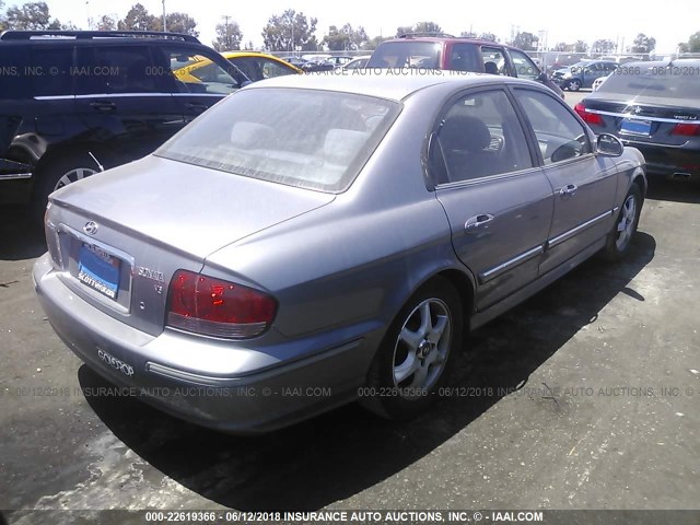 KMHWF35H85A157989 - 2005 HYUNDAI SONATA GLS/LX GRAY photo 4