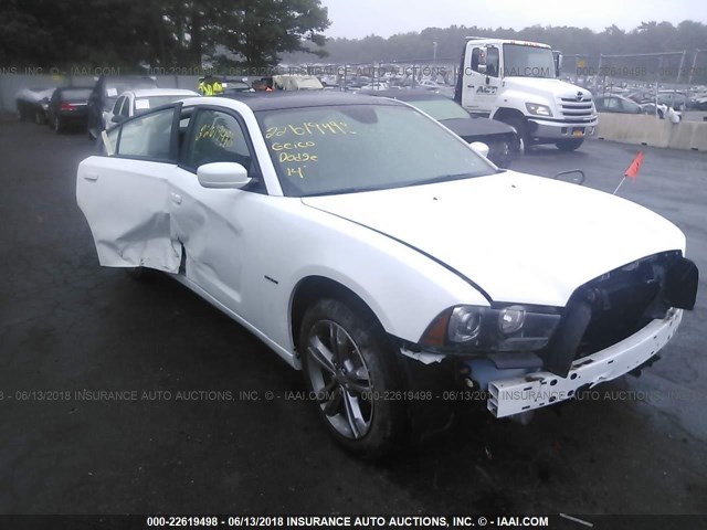 2C3CDXDT5EH223009 - 2014 DODGE CHARGER R/T WHITE photo 1