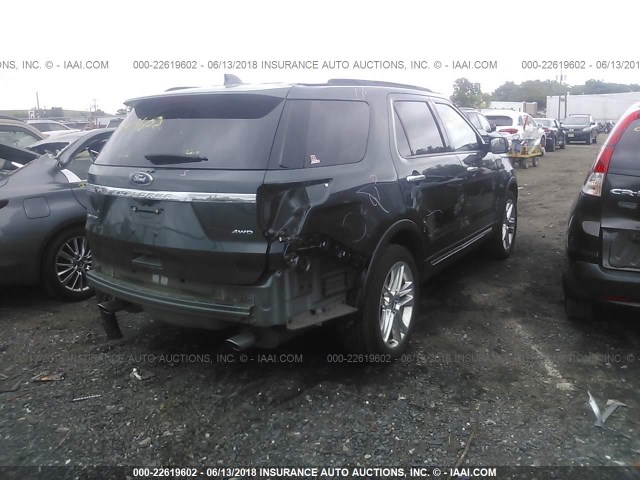 1FM5K8F87GGB48946 - 2016 FORD EXPLORER LIMITED მწვანე ფოტო 4