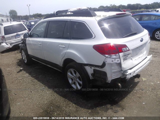 4S4BRCDC1E3267086 - 2014 SUBARU OUTBACK 2.5I PREMIUM WHITE photo 3