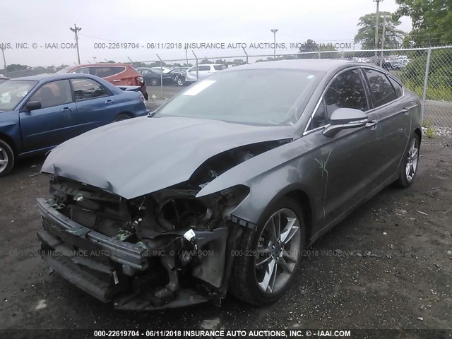 3FA6P0K99DR131618 - 2013 FORD FUSION TITANIUM GRAY photo 2