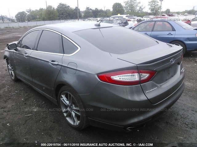 3FA6P0K99DR131618 - 2013 FORD FUSION TITANIUM GRAY photo 3