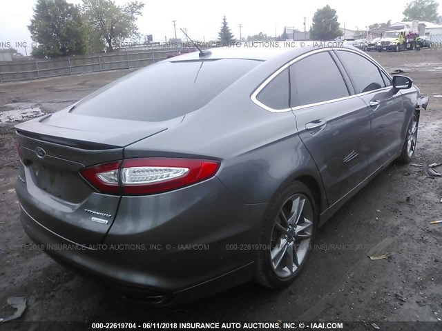 3FA6P0K99DR131618 - 2013 FORD FUSION TITANIUM GRAY photo 4