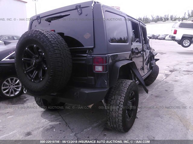 1J4BA3H10BL570242 - 2011 JEEP WRANGLER UNLIMITE SPORT BLACK photo 4