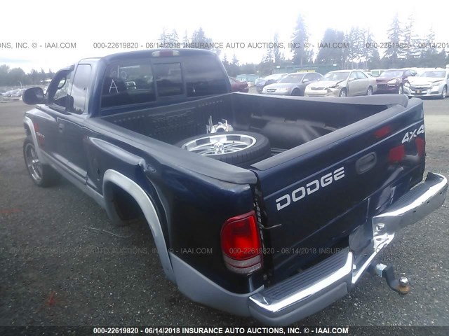 1B7GG22N0YS714290 - 2000 DODGE DAKOTA Dark Blue photo 3