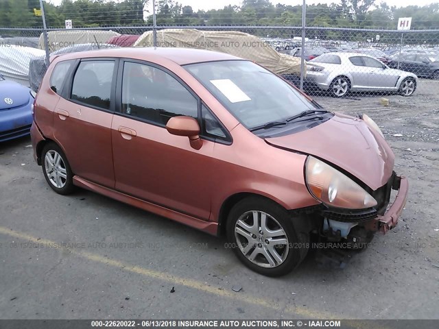 JHMGD38698S059107 - 2008 HONDA FIT SPORT ORANGE photo 1