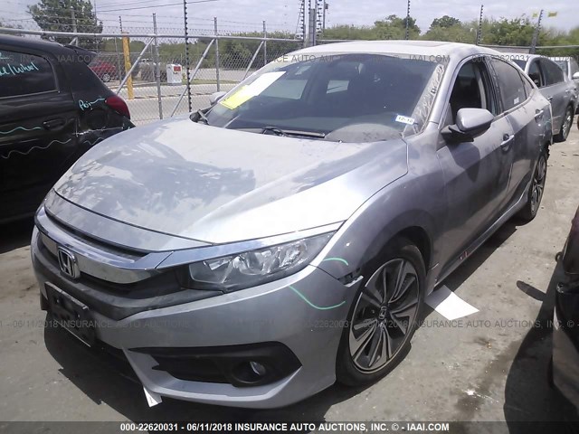 19XFC1F76HE000356 - 2017 HONDA CIVIC EXL SILVER photo 2