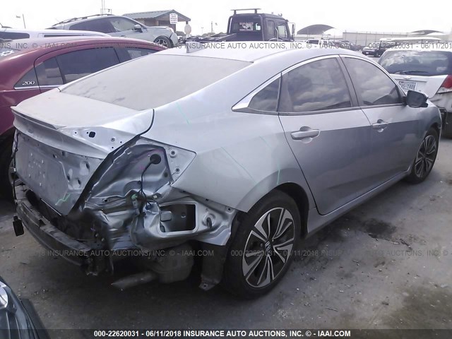 19XFC1F76HE000356 - 2017 HONDA CIVIC EXL SILVER photo 4