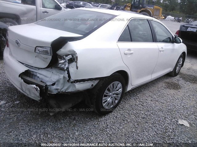 4T1BF1FK5CU537171 - 2012 TOYOTA CAMRY SE/LE/XLE WHITE photo 4