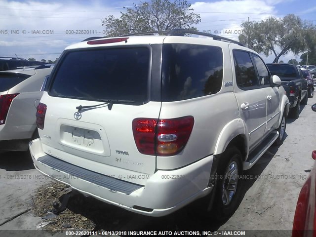 5TDBT48A83S160813 - 2003 TOYOTA SEQUOIA LIMITED WHITE photo 4