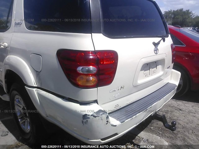 5TDBT48A83S160813 - 2003 TOYOTA SEQUOIA LIMITED WHITE photo 6