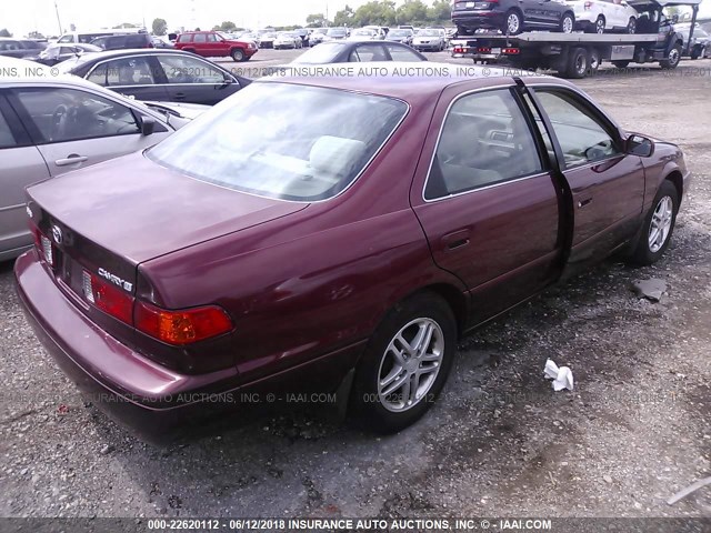 4T1BG22K81U056708 - 2001 TOYOTA CAMRY CE/LE/XLE RED photo 4