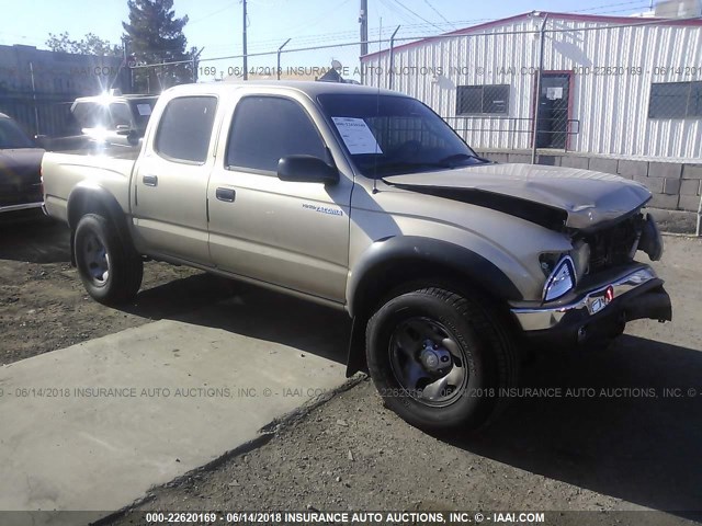 5TEGM92N82Z042810 - 2002 TOYOTA TACOMA DOUBLE CAB PRERUNNER GOLD photo 1