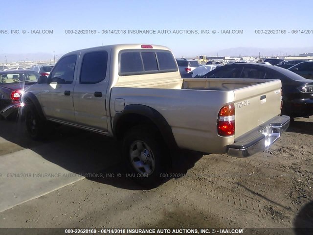 5TEGM92N82Z042810 - 2002 TOYOTA TACOMA DOUBLE CAB PRERUNNER GOLD photo 3