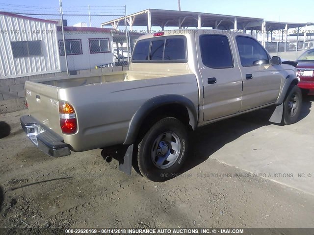 5TEGM92N82Z042810 - 2002 TOYOTA TACOMA DOUBLE CAB PRERUNNER GOLD photo 4