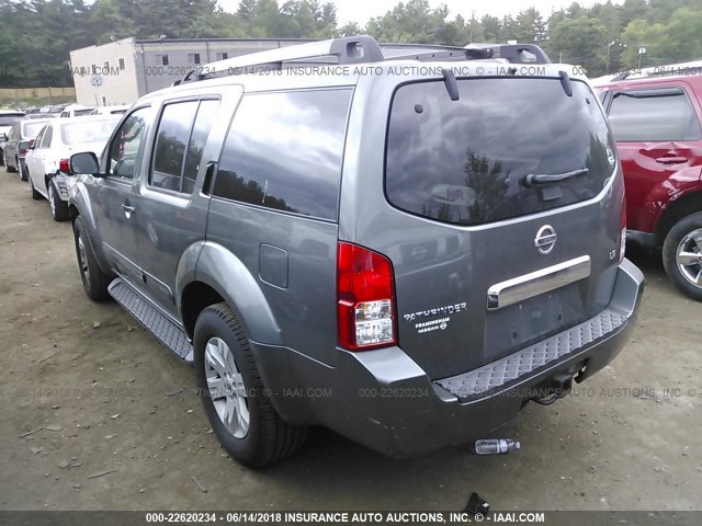 5N1AR18W47C641732 - 2007 NISSAN PATHFINDER LE/SE/XE GRAY photo 3