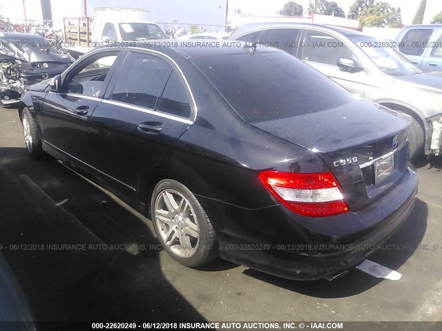 WDDGF56X38R034963 - 2008 MERCEDES-BENZ C 350 BLACK photo 3