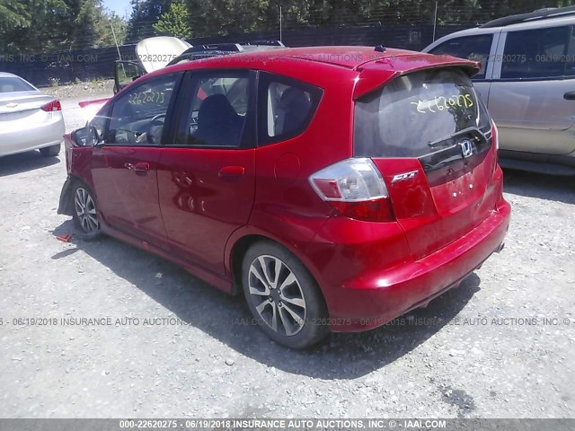 JHMGE8H59DC005408 - 2013 HONDA FIT SPORT RED photo 3