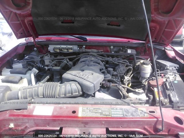 1FTYR44E18PA49927 - 2008 FORD RANGER SUPER CAB RED photo 10