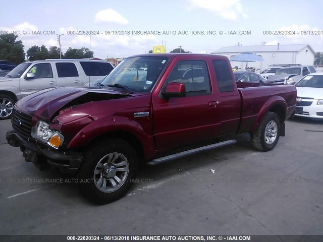 1FTYR44E18PA49927 - 2008 FORD RANGER SUPER CAB RED photo 2