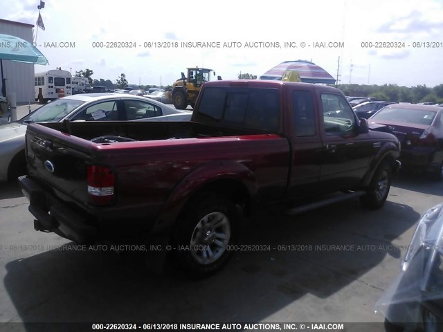 1FTYR44E18PA49927 - 2008 FORD RANGER SUPER CAB RED photo 4