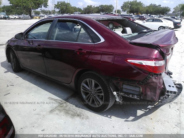 4T1BF1FK3GU516454 - 2016 TOYOTA CAMRY LE/XLE/SE/XSE RED photo 3