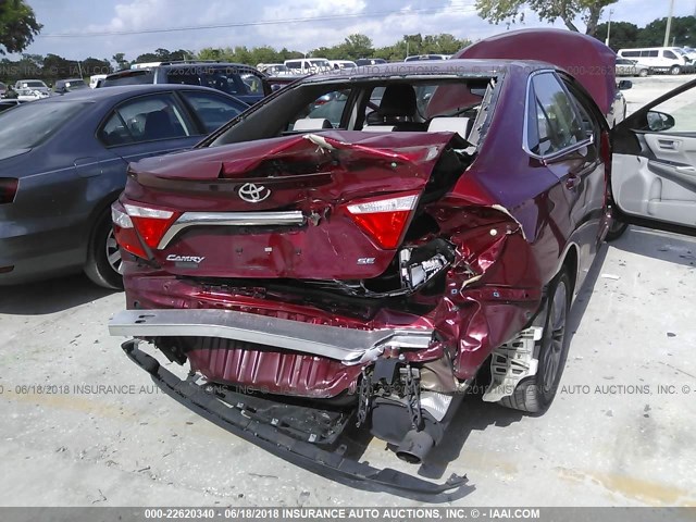 4T1BF1FK3GU516454 - 2016 TOYOTA CAMRY LE/XLE/SE/XSE RED photo 6