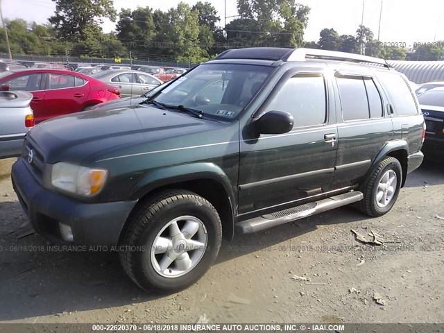 JN8DR09Y62W721296 - 2002 NISSAN PATHFINDER LE/SE GREEN photo 2