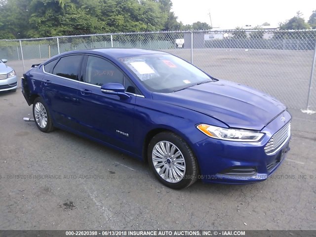 3FA6P0LU3GR288262 - 2016 FORD FUSION SE HYBRID BLUE photo 1