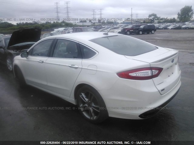 3FA6P0D94DR212068 - 2013 FORD FUSION TITANIUM WHITE photo 3