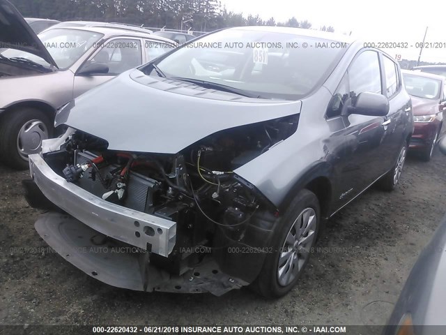 1N4AZ0CP5EC330974 - 2014 NISSAN LEAF S/SV/SL GRAY photo 2