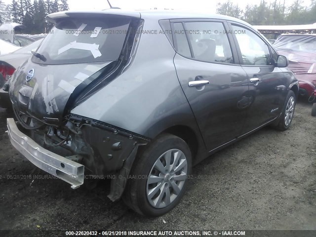 1N4AZ0CP5EC330974 - 2014 NISSAN LEAF S/SV/SL GRAY photo 4