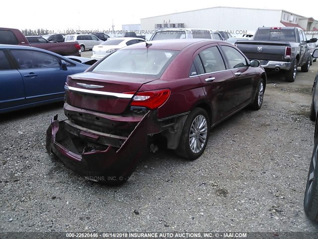 1C3CCBCBXCN109333 - 2012 CHRYSLER 200 LIMITED RED photo 4