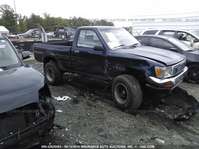 JT4RN01P6M7050161 - 1991 TOYOTA PICKUP 1/2 TON SHORT WHEELBASE DLX BLUE photo 1