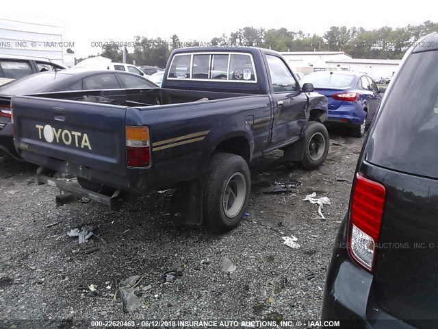 JT4RN01P6M7050161 - 1991 TOYOTA PICKUP 1/2 TON SHORT WHEELBASE DLX BLUE photo 4