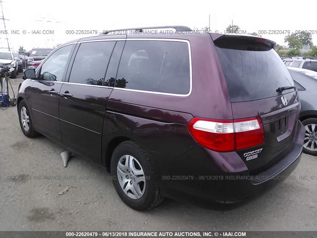 5FNRL38717B448681 - 2007 HONDA ODYSSEY EXL MAROON photo 3