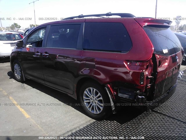 5TDYK3DC3GS730933 - 2016 TOYOTA SIENNA XLE/LIMITED BURGUNDY photo 3