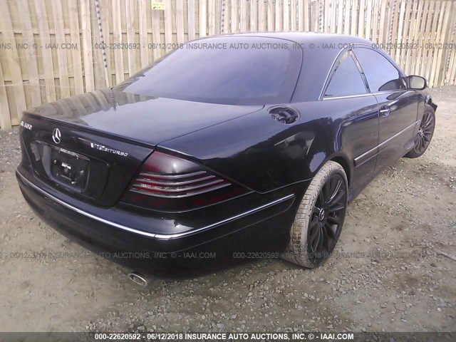 WDBPJ76JX3A034500 - 2003 MERCEDES-BENZ CL 600 BLACK photo 4