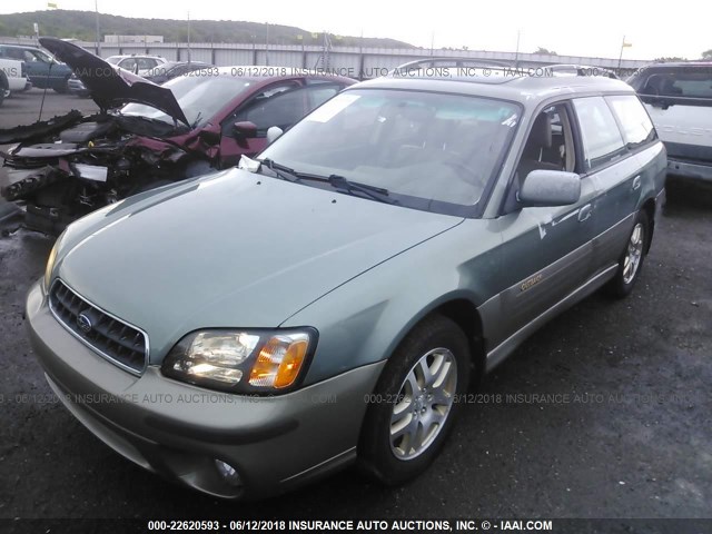 4S3BH686237636556 - 2003 SUBARU LEGACY OUTBACK LIMITED GREEN photo 2