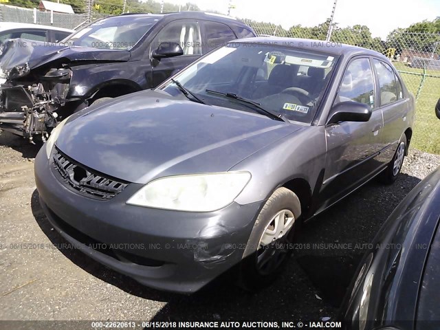 2HGES16305H626241 - 2005 HONDA CIVIC DX VP GRAY photo 2