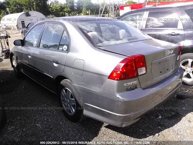 2HGES16305H626241 - 2005 HONDA CIVIC DX VP GRAY photo 3