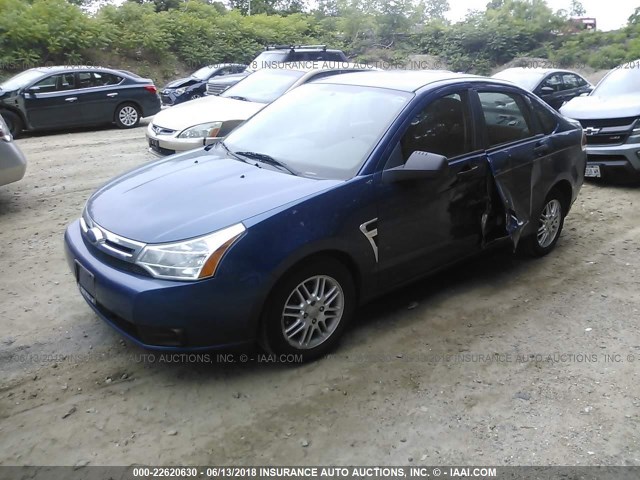 1FAHP35N28W171593 - 2008 FORD FOCUS SE/SEL/SES BLUE photo 2