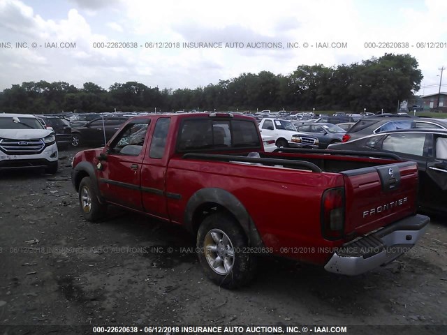 1N6DD26S42C318521 - 2002 NISSAN FRONTIER KING CAB XE RED photo 3